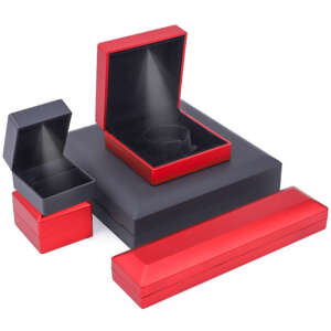 custom LED ring jewelry box for stud earrings necklace bracelet - detail view
