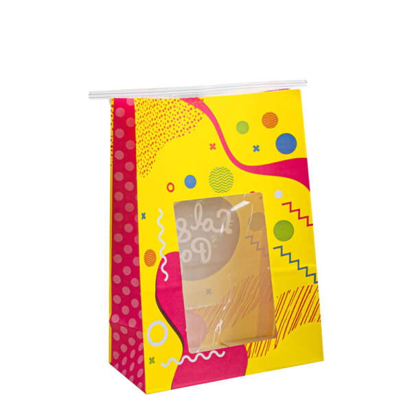 printed kraft snack paper bag for popcorn cookie coffee and bread packaging - custom logo option