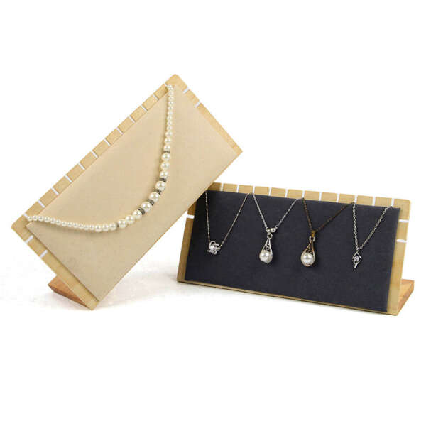 Pendant necklace display prop with black wood finish