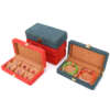 orange microfiber leather jewelry storage box for stud bracelet ring view 2