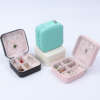 square zipper jewelry box for earrings necklace pendant ring - open display view