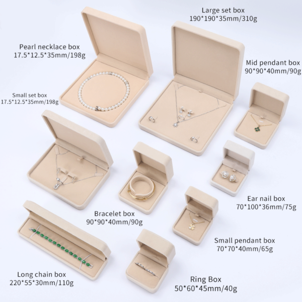 luxury jewelry gift display box for necklace bracelet earrings ring - open display view