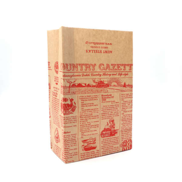 recycled newspaper style handle paper bag for retail packaging view 3