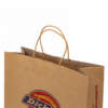 brown kraft beauty clothes gift bag showing custom logo print, handle options and gift-ready presentation