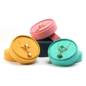 Wholesale round jewelry box with logo finishing and insert