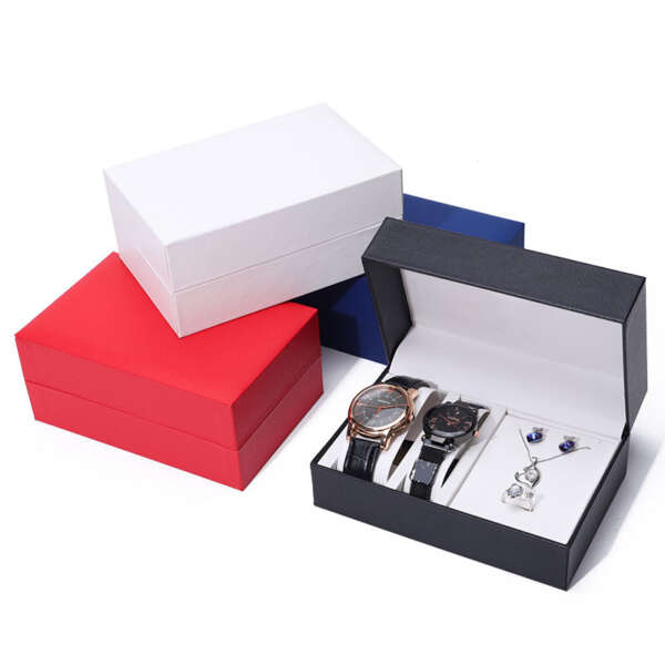 luxury quartz watch travel storage box with custom logo - detail view
