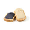 dark solid wood beveled stud earring display base view 3