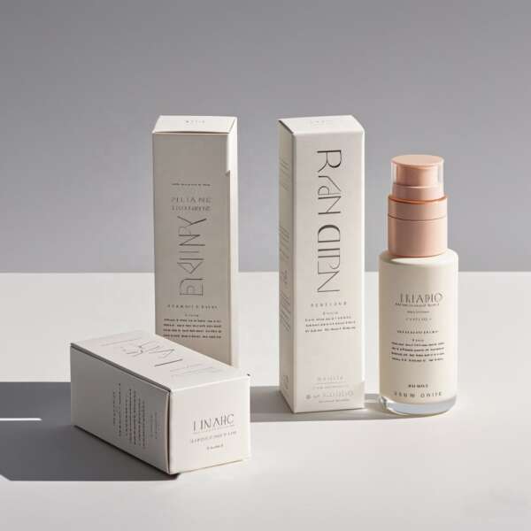recycled paper skin care set lotion brush packaging box - open display view