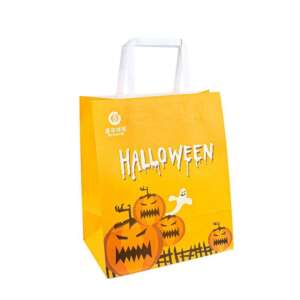 white recycled kraft grocery food clothing shopping bag view 1