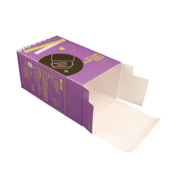 custom portable drinking cup vacuum flask paper box - open display view