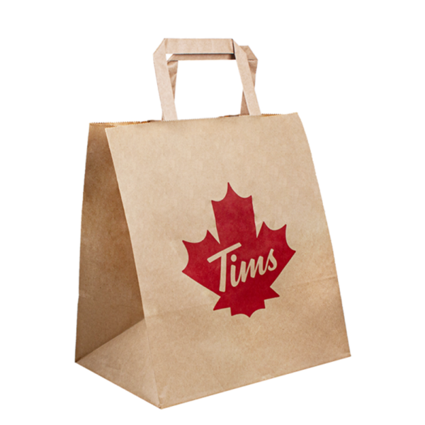 recyclable printed kraft paper bag for supermarket groceries view 1