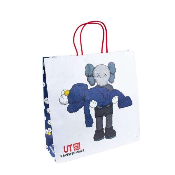 low MOQ kraft paper bag with logo handle for food shop view 1