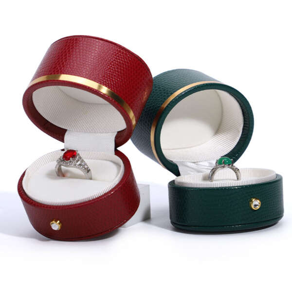 portable PU leather travel jewelry organizer box view 1
