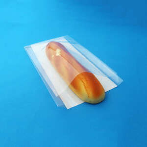 baguette kraft paper bag with clear window for bread packaging - front view