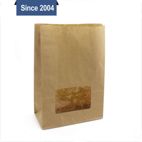 SOS kraft french fries bag sample showing recyclable kraft look, flexo logo printing and grease-resistant options