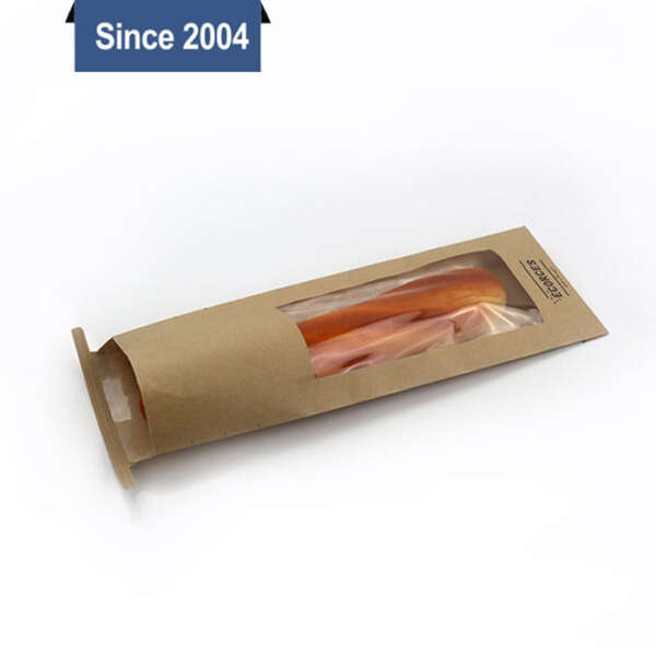 Wholesale tin tie brown kraft window bag for custom paper bag orders