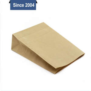 brown kraft chips snack paper bag with window and flexo print view 2