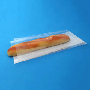 baguette kraft paper bag with clear window for bread packaging - side gusset view