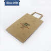 printed kraft gift paper bag with ribbon handles for boutique retail packaging