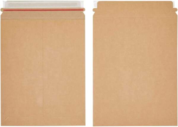 rigid brown kraft cardboard mailer envelope for pictures view 2