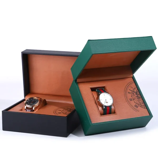 luxury PU leather travel watch box for mechanical watch packaging - custom logo option