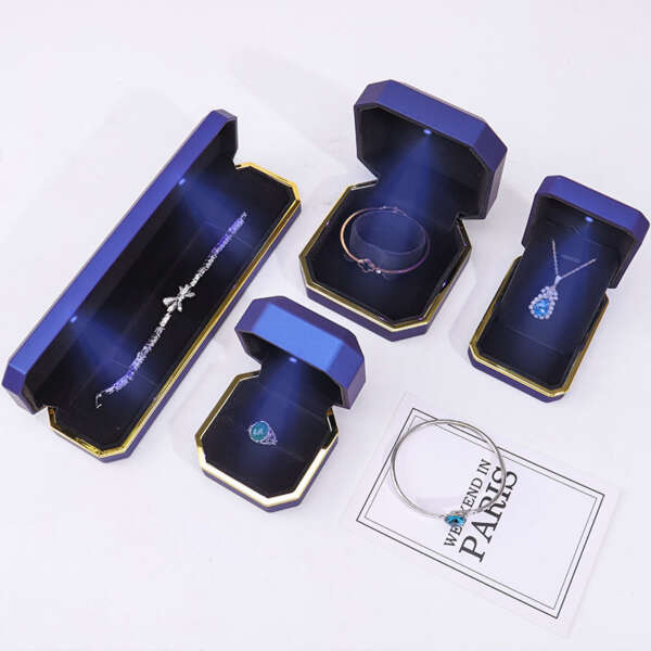 custom painted jewelry packaging box for bracelet earrings necklace ring - front view