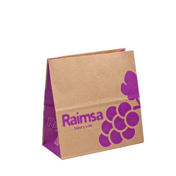 biodegradable printed kraft food bag for cookies bread popcorn view 3