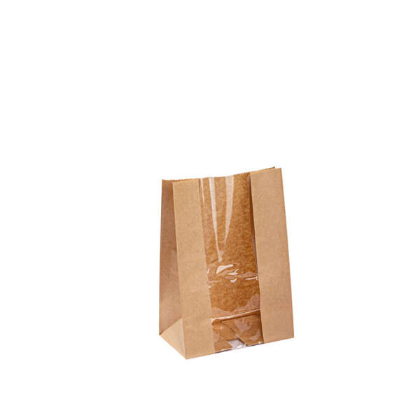 Wholesale brown take out food paper bag for custom paper packaging orders