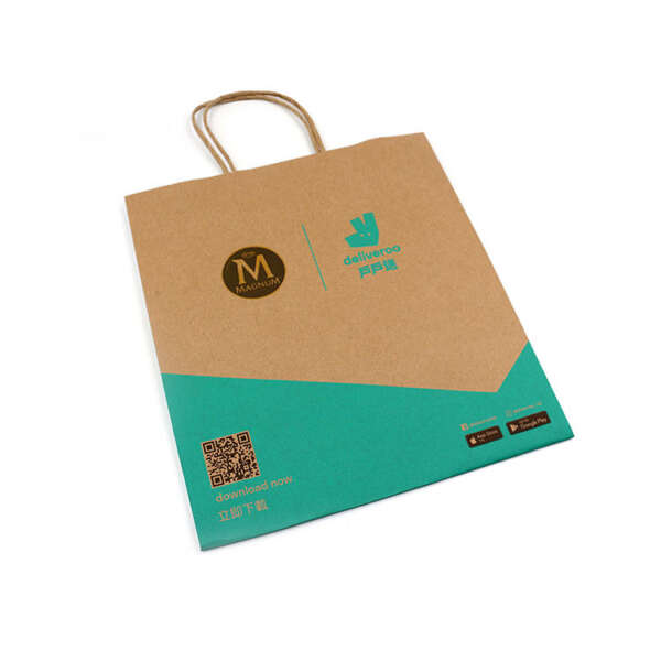 recycled brown kraft shopping craft paper bag view 3