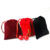 black flannel drawstring bracelet jewelry gift pouch - gift packaging