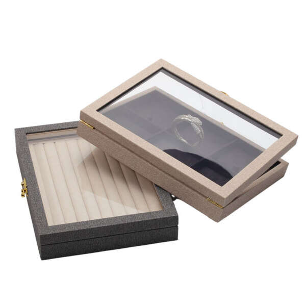PU necklace ring pendant jewelry display storage tray - product presentation