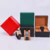 flip open PU leather watch travel case with custom logo - gift packaging