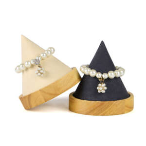 solid wood cone chain bracket for ring pendant display view 2