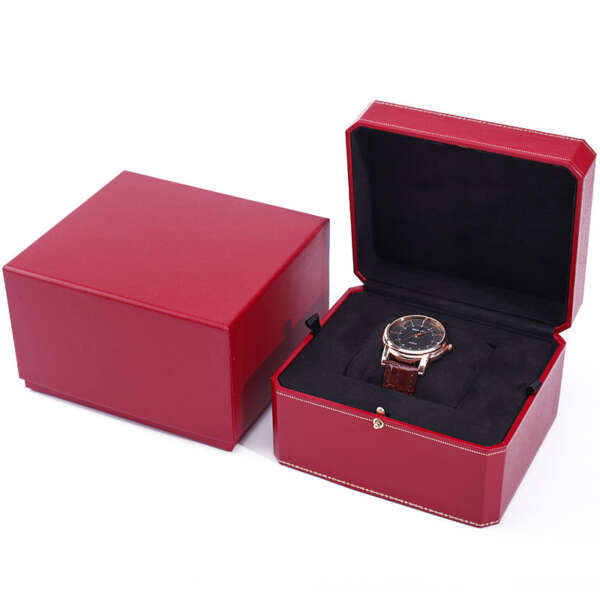 flip leather travel watch box with matching tote bag - product presentation