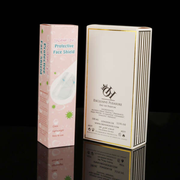 printed lotion cosmetic cardboard paper packaging box - front view