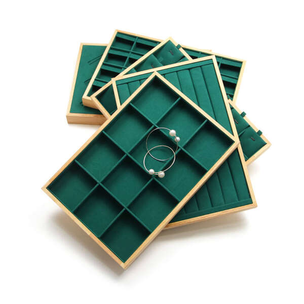 Custom jewelry tray with organized retail display layout