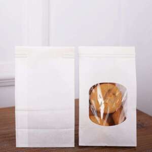 food grade brown kraft paper brown kraft tin tie nuts paper bag with logo printing detail