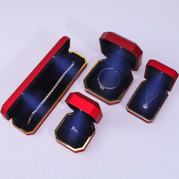 custom painted LED jewelry box for bracelet earrings necklace ring - retail display