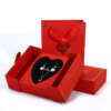 Heart shaped necklace and ring box with floral design