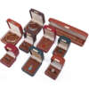 leather jewelry gift display box for bracelet necklace ring earrings - open display view