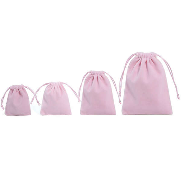custom logo drawstring flannel jewelry gift pouch - product presentation