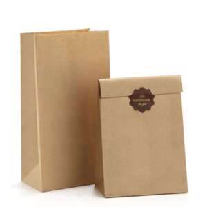 decomposable organic brown kraft popcorn food bag with window image 1