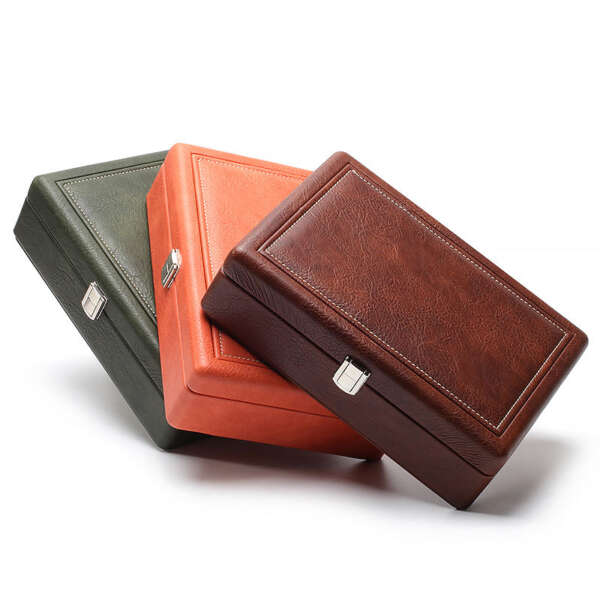 double layer PU leather flip jewelry storage box for ring pendant bracelet view 6