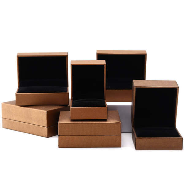 Custom logo necklace packaging box in coffee color paper