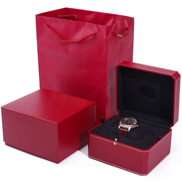 flip leather travel watch box with matching tote bag - gift packaging