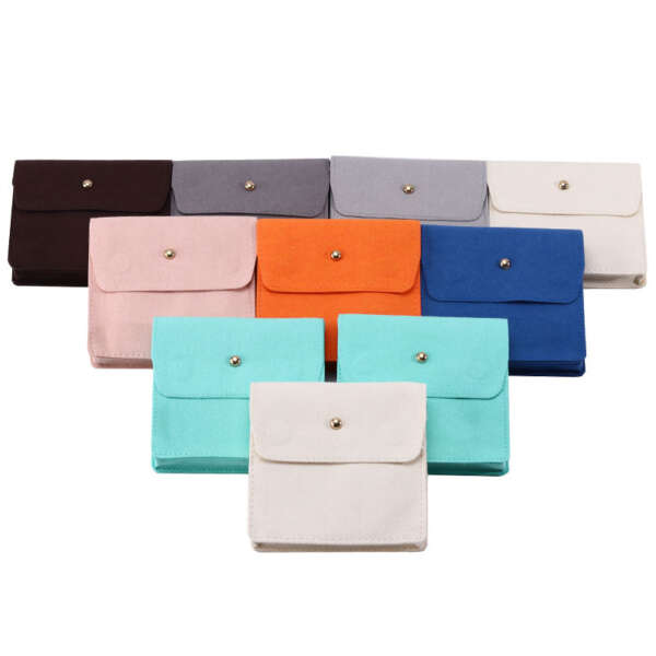 PU leather jewelry bag with thick sponge insert for necklace ring