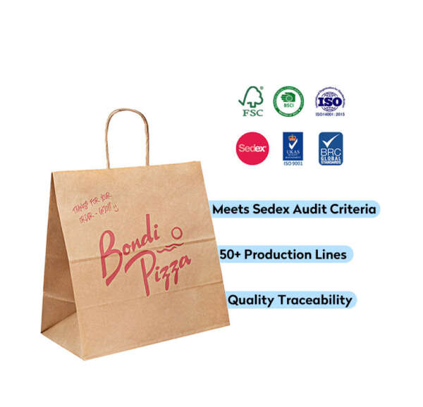 custom T-shirt gift shopping paper bag for birthday party packaging front view
