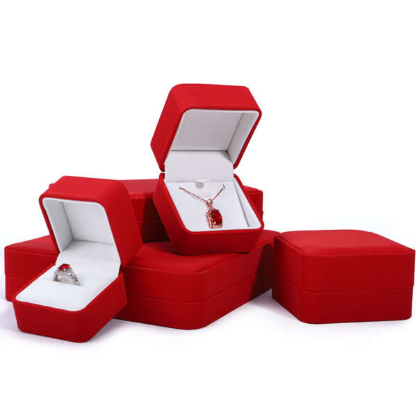 PU leather necklace and ring jewelry packaging box view 5