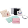 custom flannel envelope jewelry bag with microfiber leather flap - custom logo option