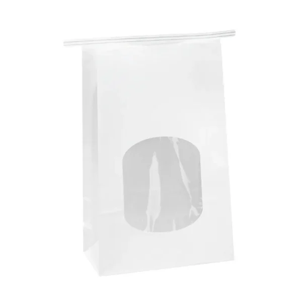 brown kraft takeaway paper bag with window and flexo print view 4